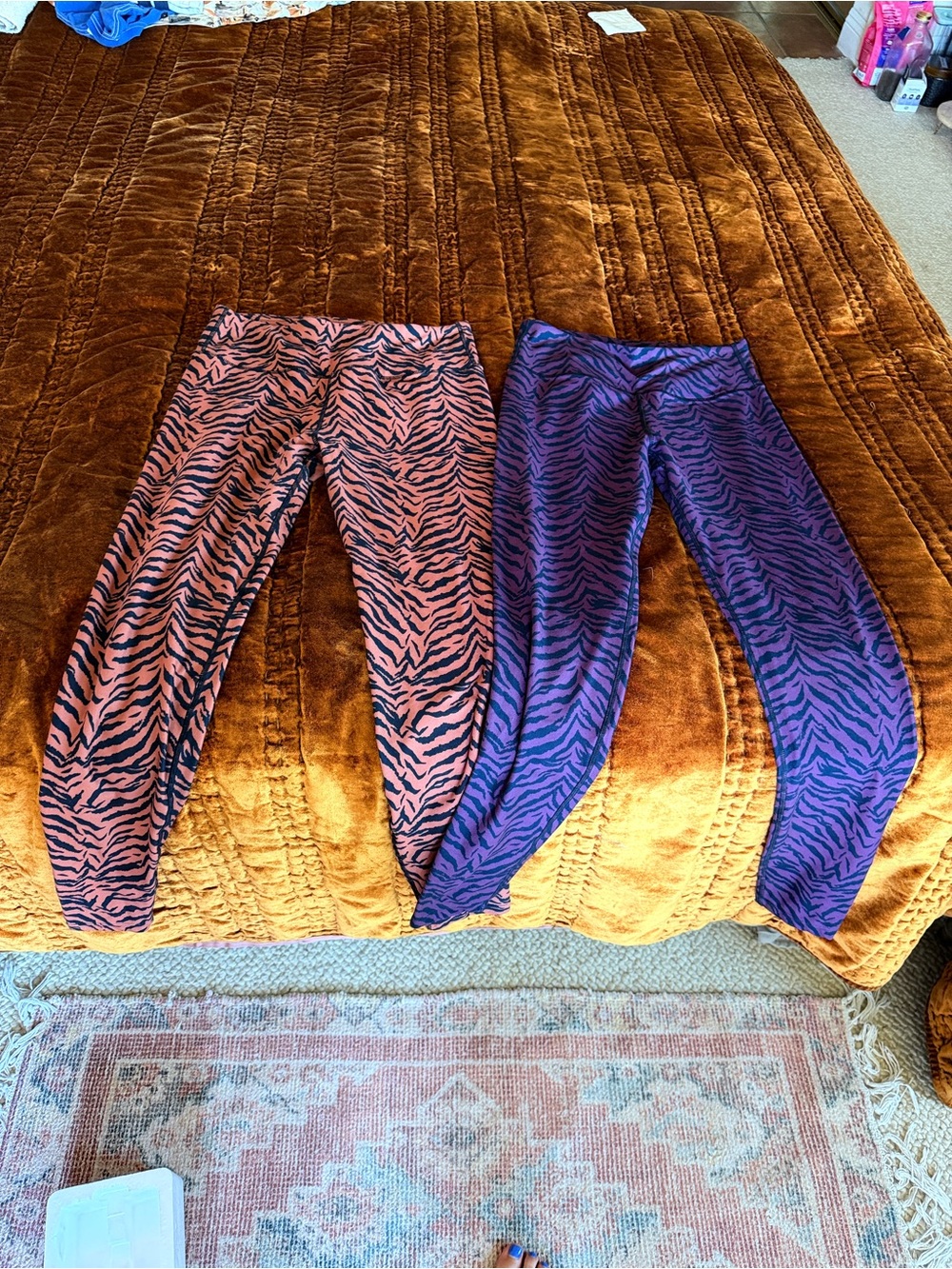 Kyodan Yoga Pants - Lot of 2 Purple & Orange Tiger Print